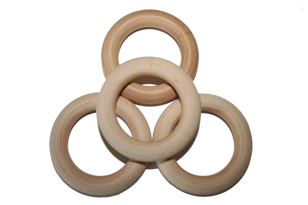 100- Wooden Rings In Various Sizes- Wedding Game Ring Toss Teethers Craft Ring