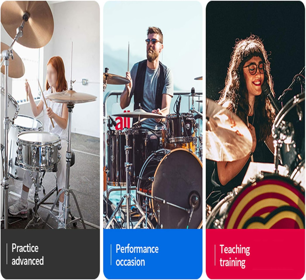 Adjustable Seat Tripod Stool Portable Folding Padded Drum Throne & 5A Drum Stick