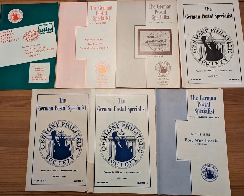7 Vintage Issues 1964 German Post Specialist Newsletters POW Camps Himmler Stamp