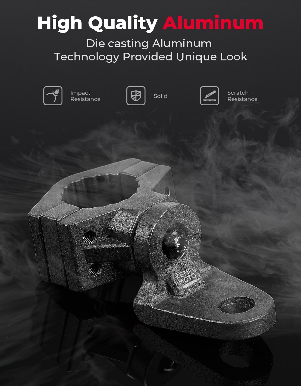 7/8-9/8" ATV Flag Whip Light Mount Bracket for Yamaha Raptor 700 700R 350/660