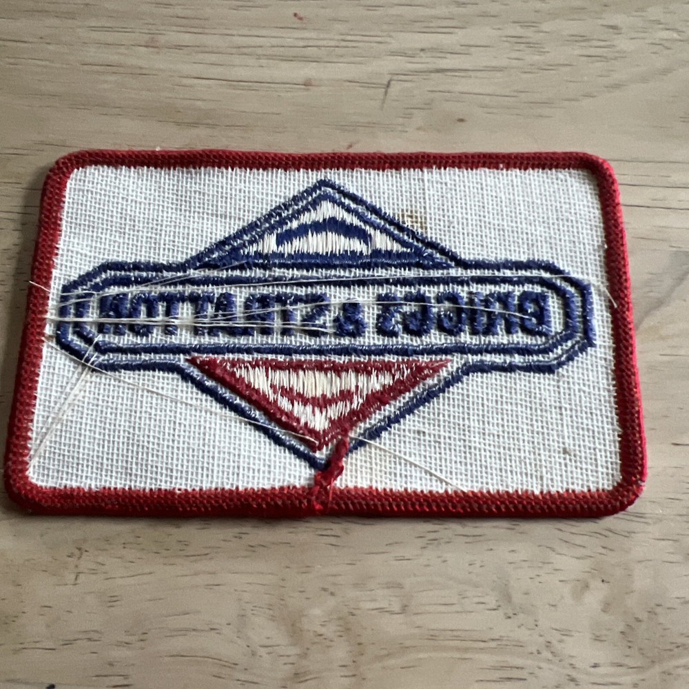 Briggs & Stratton Logo Patch Vintage Blue On Top Red On Bottom