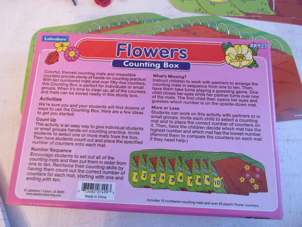 Lakeshore Flowers Counting Box Math Learning Game Toy Educational