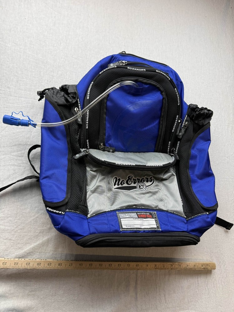 No Errors Baseball Softball Backpack Hydration Bladder Blue Gray Gear Bag