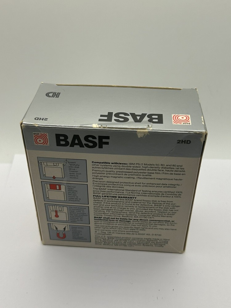 10 BASF 3.5mm Floppy Disks two sided high density double face