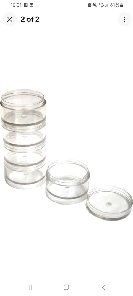 20x Clear Storage Stackable Bead Jewelry Pill Small Container Small Screw Lids