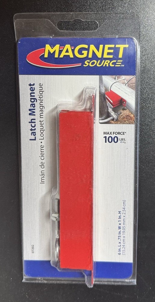 New 2-pack lot Magnet Source #07202 Ceramic Latch 5" x 3/4" 100LB Pull