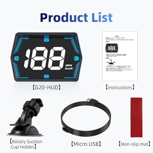 Digital Speedometer Car HUD Head Up Display MPH KM/H with Compass Automatic