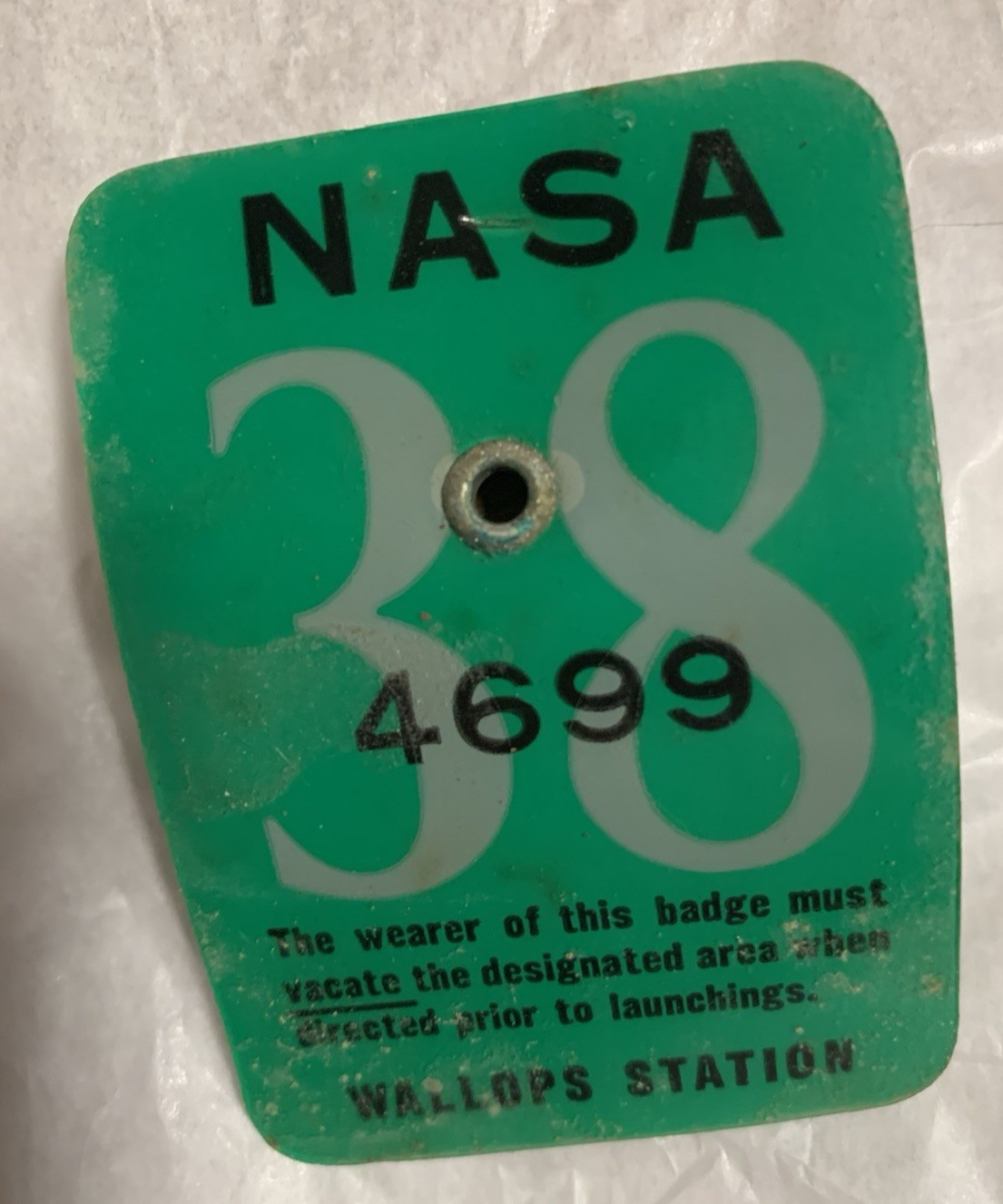 NASA Vintage Wallops Station Virginia Launch Area Badge – Range Safety Pass
