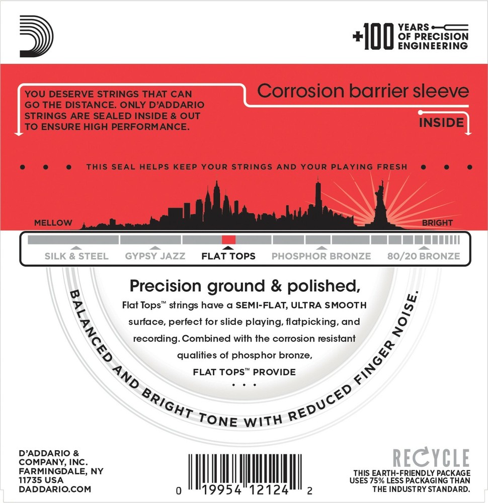 D'Addario EFT17 Flat Tops Phosphor Bronze Guitar Strings Medium 13-56