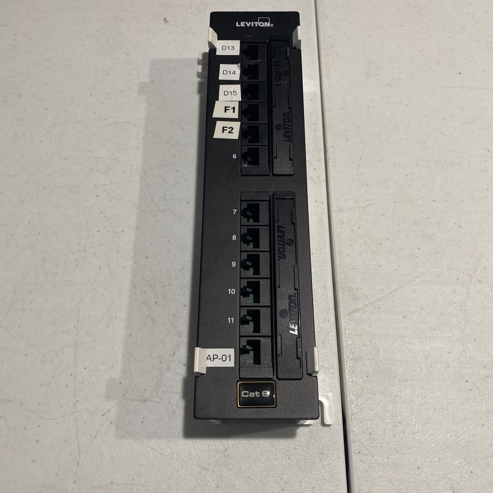 Leviton CAT 6 Flat Panel 12 Port Patch Block 004-69586-U89