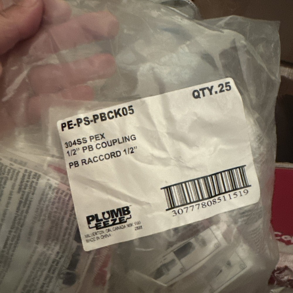 (25) PlumbEeze Industries 1/2 PB Coupling