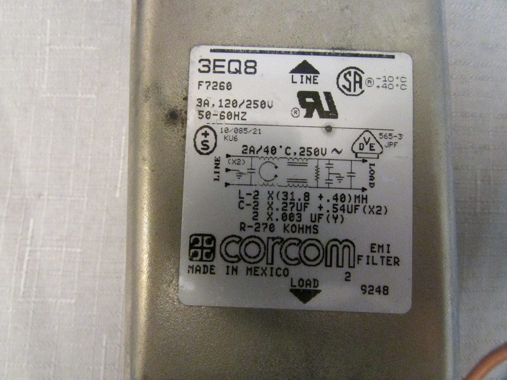 Corcom 3EQ8 Line Filter for Tektronix 3001 GPX Logic Analyzer