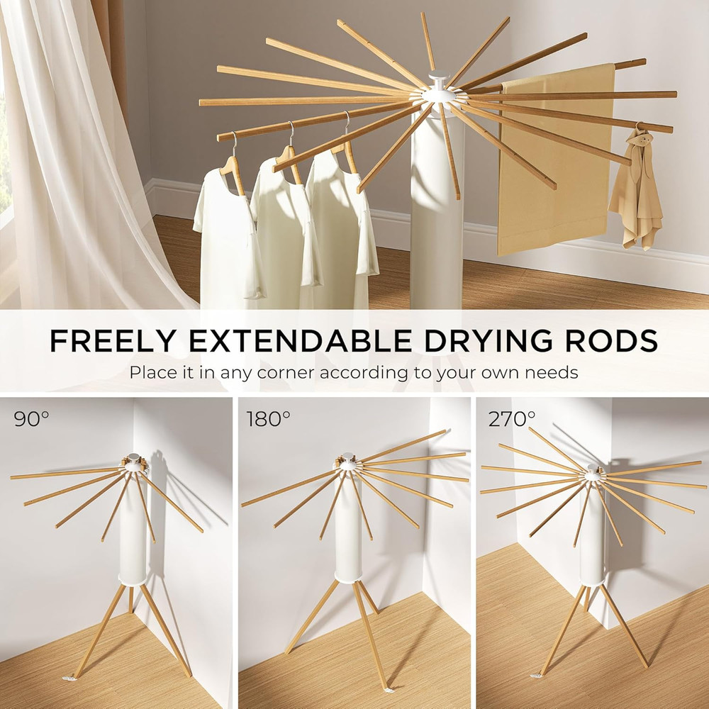 Tripod Clothes Drying Rack, Garment Rack Portable and Foldable Space Saving Laun