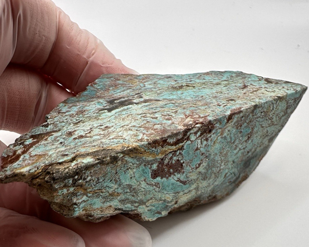 Congolese Chrysocolla Specimen - Polished Front & Base - End Cut Lapidary