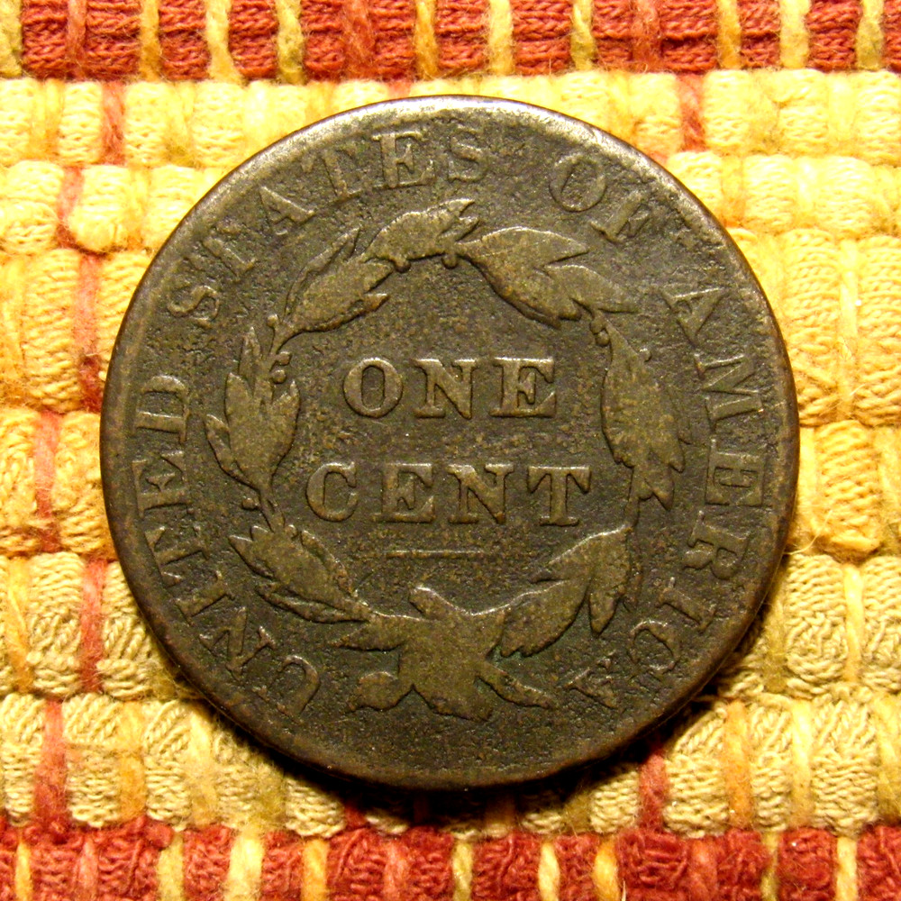 1823/2 CORONET LARGE CENT, VG ~ KEY DATE, PLEASING ISSUE-FREE ORIGINAL EXAMPLE