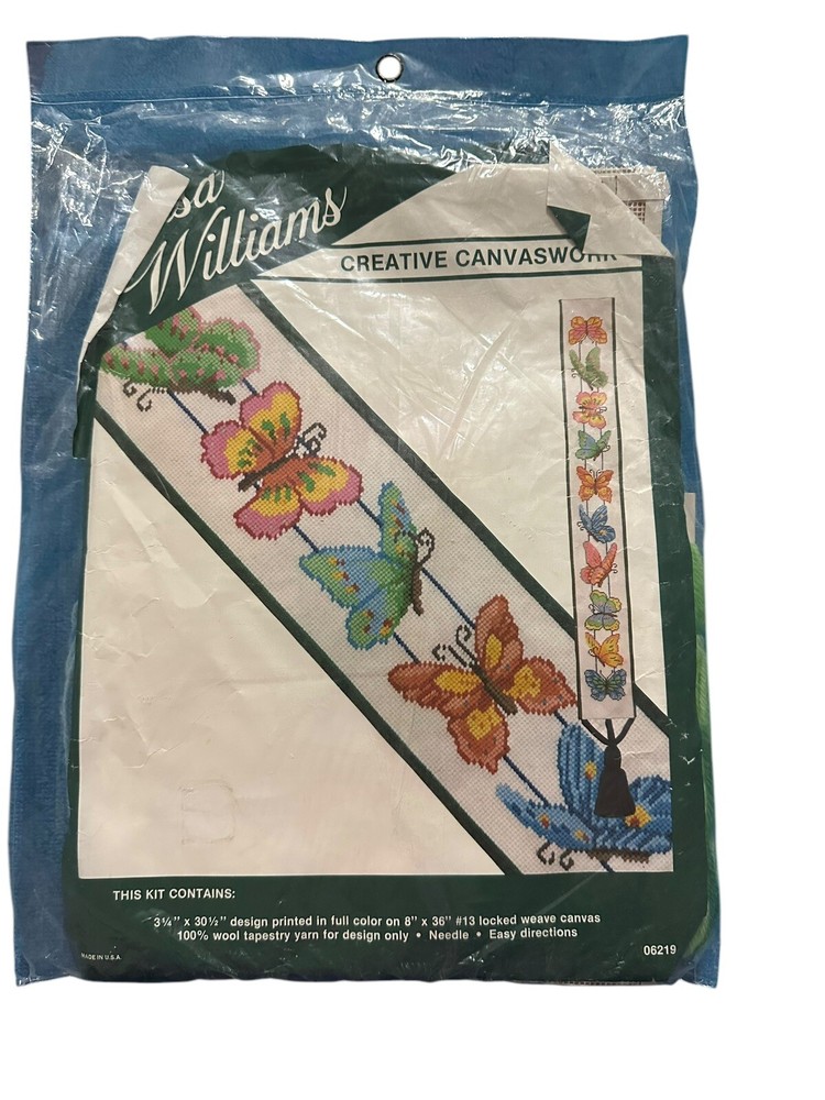 Elsa Williams Creative Canvaswork Needlepoint Kit Butterfly Bellpull 06219 Wool