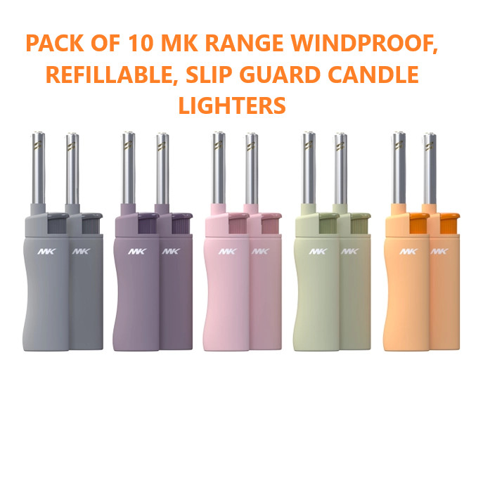 10-PACK MK Lighter Range Series, Pastel Set, Windproof (00841)