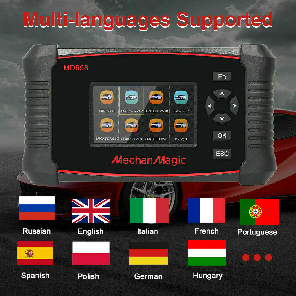 Bi-Directional Automotive Diagnostic Scan Tool Code Reader ABS All System MD698