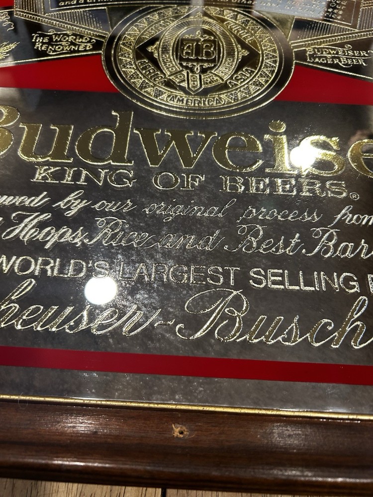 anheuser busch framed mirror 1988