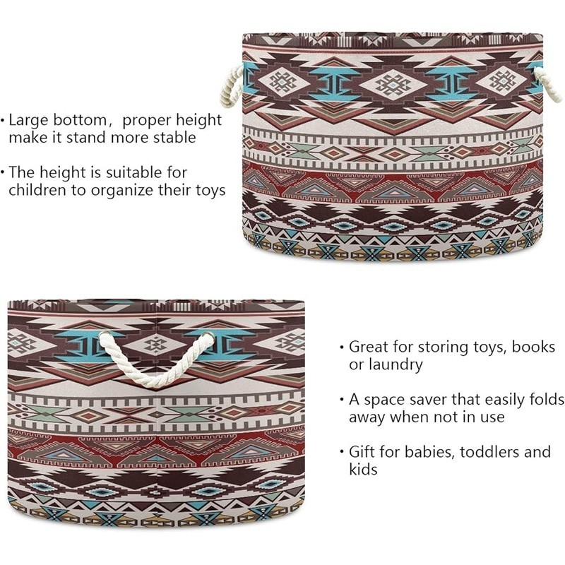 Large Durable Canvas Storage Basket W/ Soft Handles Organizing Home Essentials