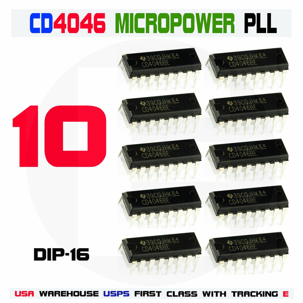 10pcs CD4046 CD4046BE Micropower Phase-Locked Loop CMOS dip-16 IC