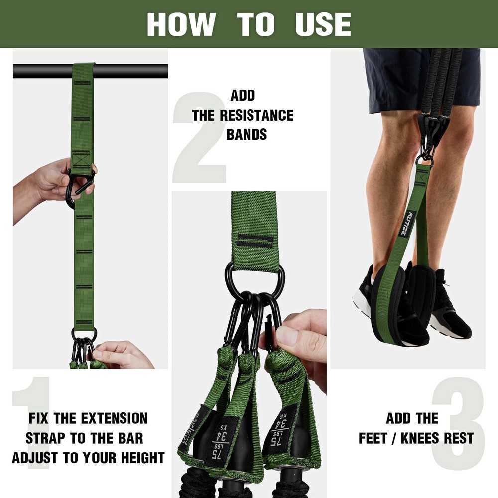 Pull Up Assistance Bands, 3 Adjustable Heavy Duty Pull Up Assist System with ...