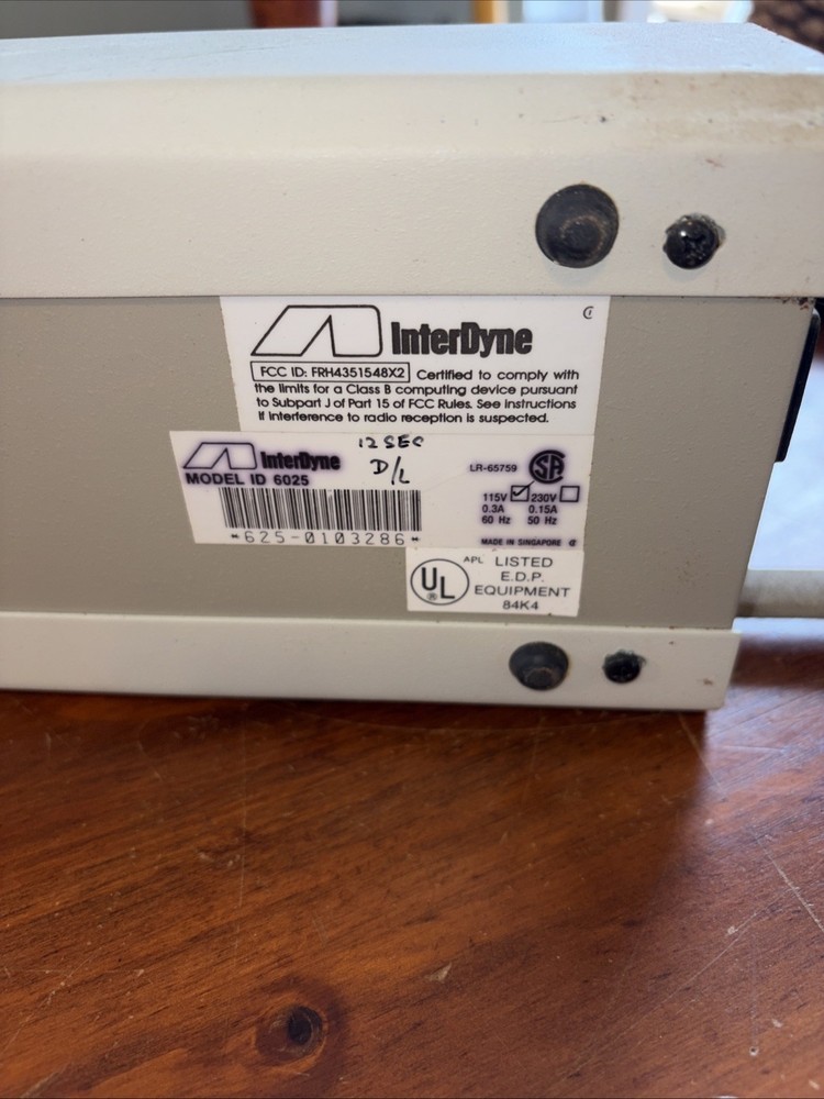 Interdyne 6025 Tape Backup System w/ AWM Cable 38"