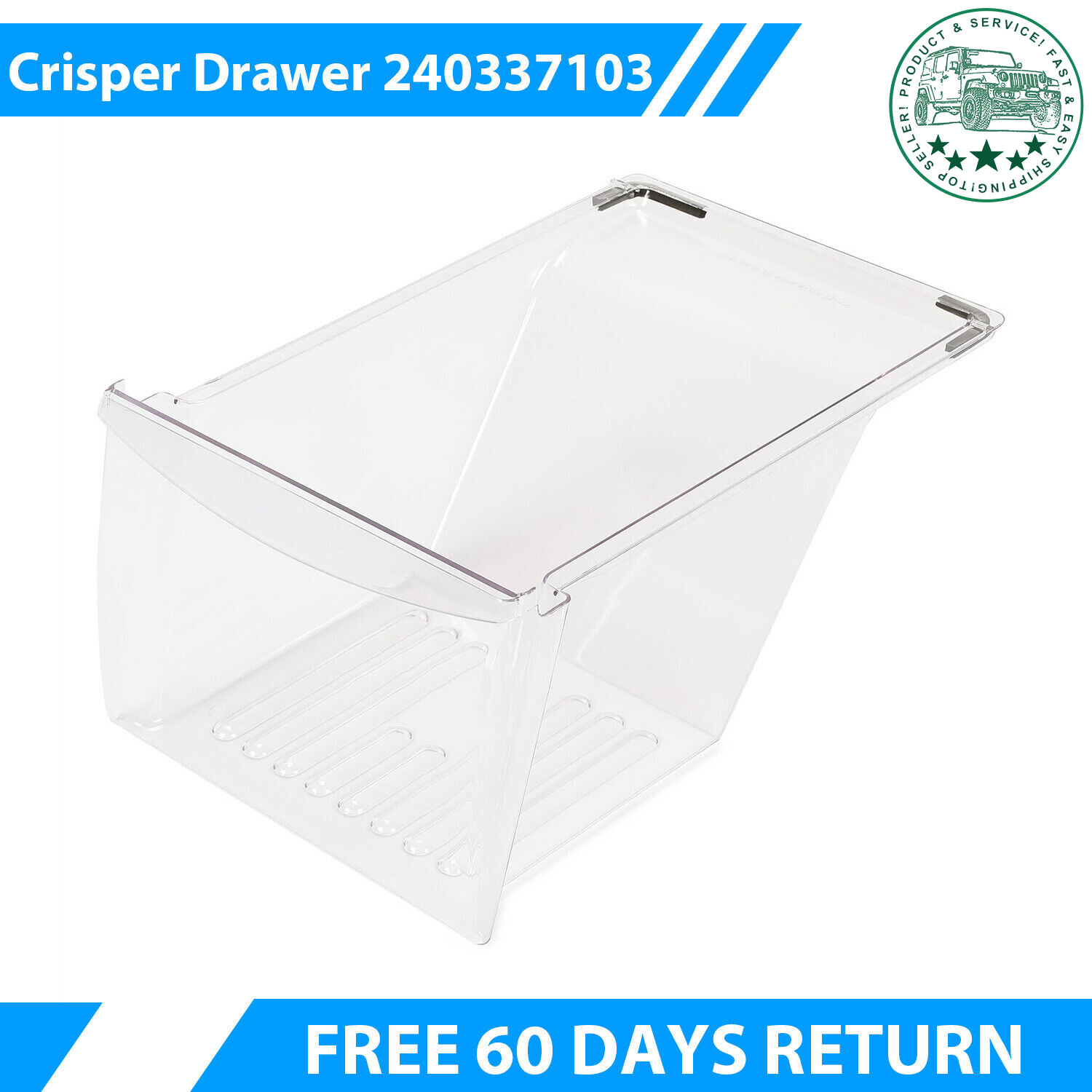 Clear Crisper Drawer Compatible with Frigidaire Refrigerator 240337103 PS429854