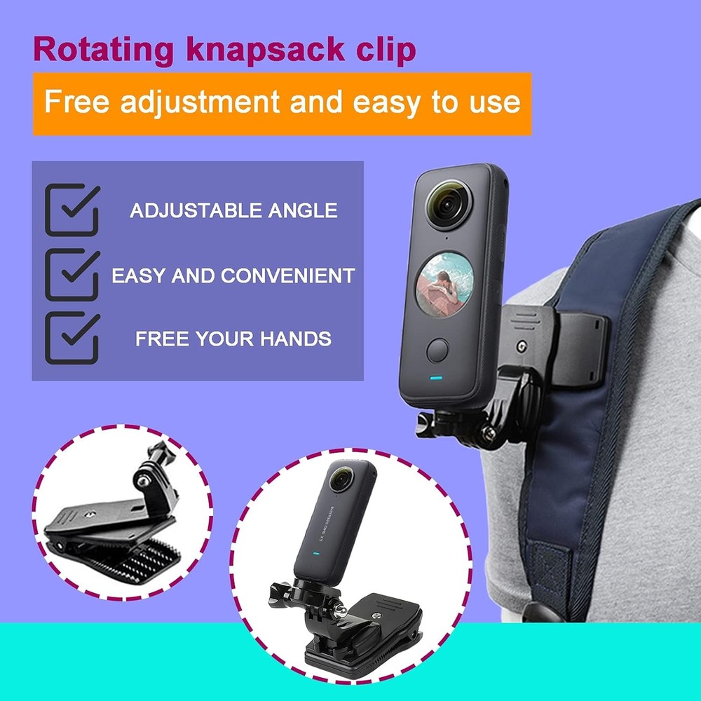 44 in 1 Action Camera Accessory Combo Kit -Compatible with Insta360 One Black