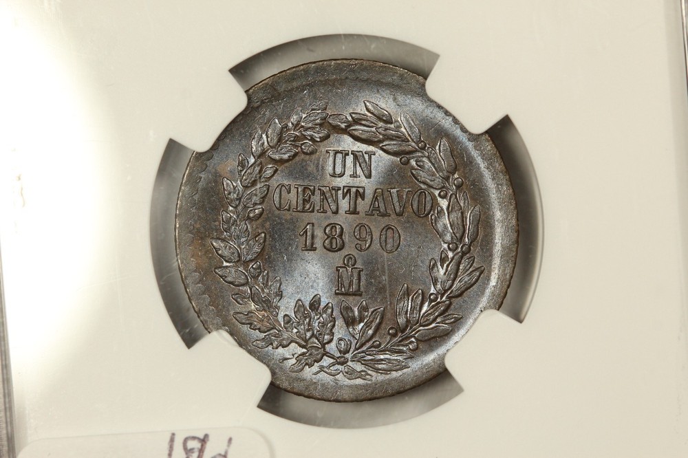 1890 Mexico 1 Centavo NGC MS65BN