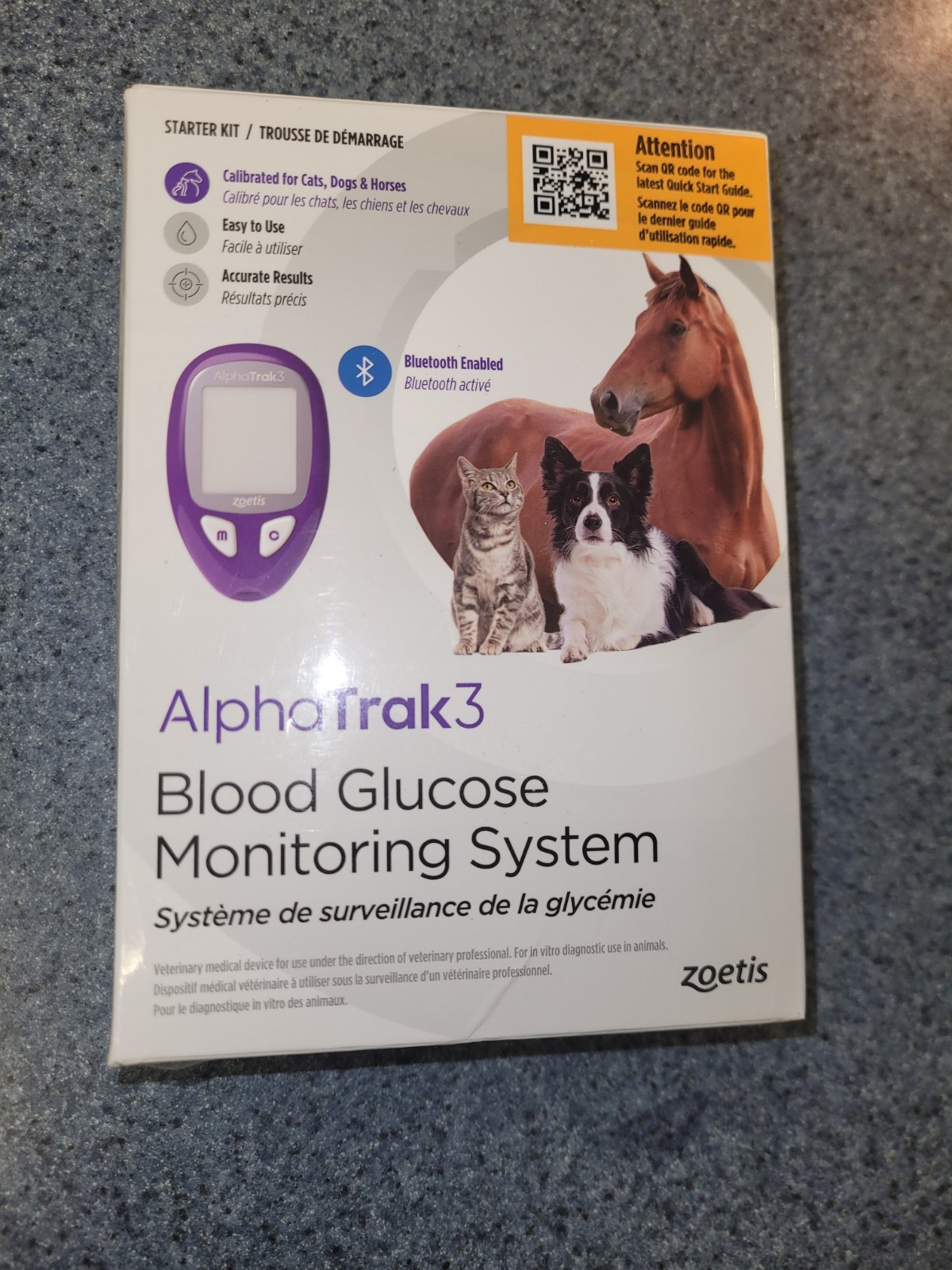 AlphaTrak 3 Blood Glucose Monitoring System Kit Pets Diabetic Cats Dogs Horses