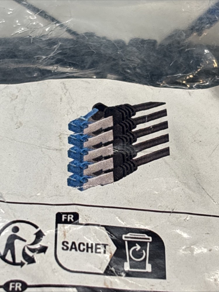 1attack Ethernet Patch Cable CAT6A, S/FTP, 1.5M 5 pack Black