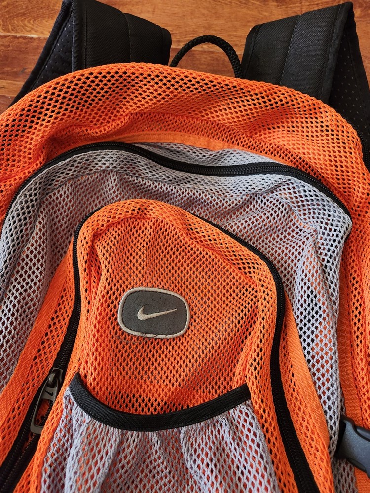 Nike Orange Mesh Training Backpack. Vintage