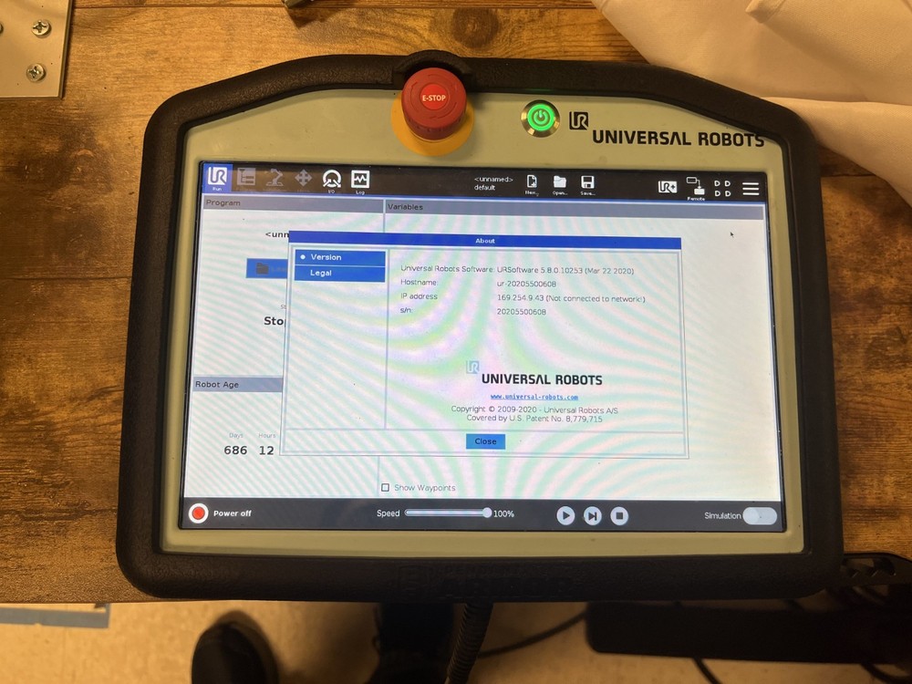 [Please message before purchasing] Universal Robots UR5e Robot Arm with Pendant