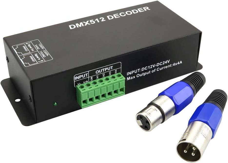 LED RGBW Controller 4x4A Decoder With Digital Display 4 Channel DMX512-4CH