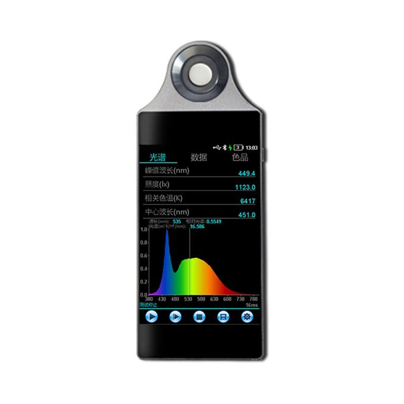 Spectral Illuminance Meter Light Spectrometer with Type-C Interface Touch Screen