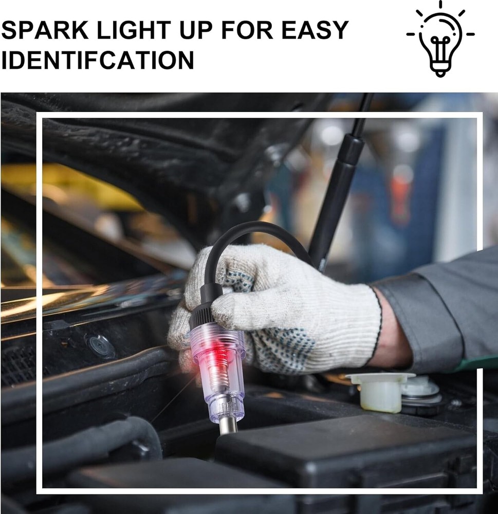 Lightweight Spark Plug Tester - Durable Engine Verification Tool for Mechanics
