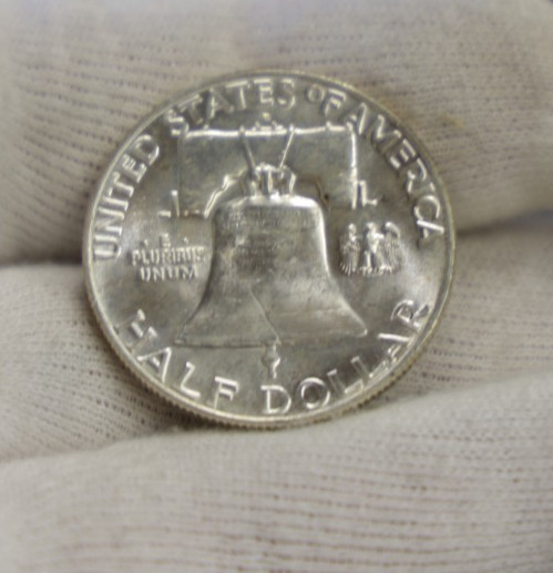1957 D US Franklin Halves 50c Nice Unc