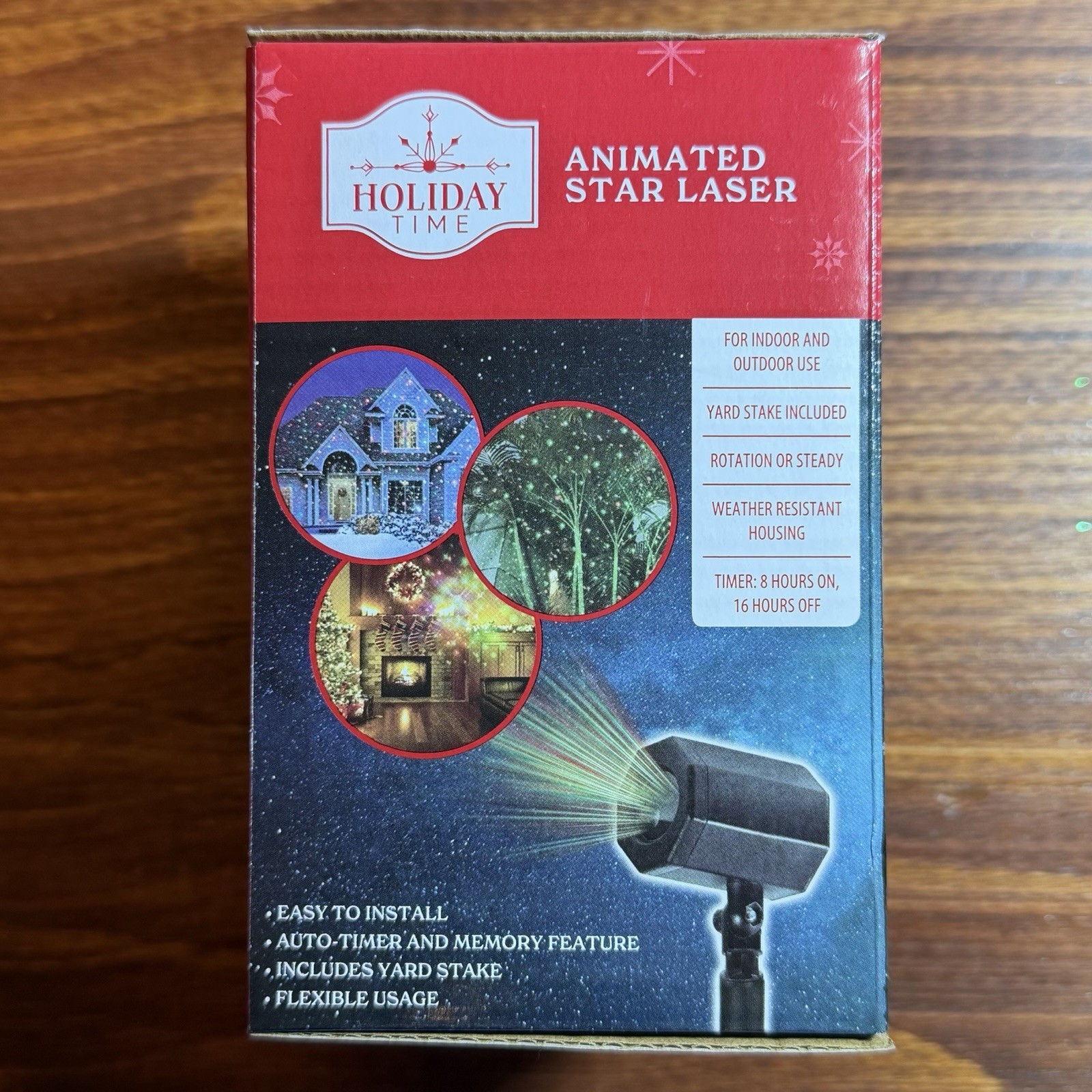 Holiday Time Animated Star Laser Indoor Outdoor 3 Red/Green Christmas Modes NEW
