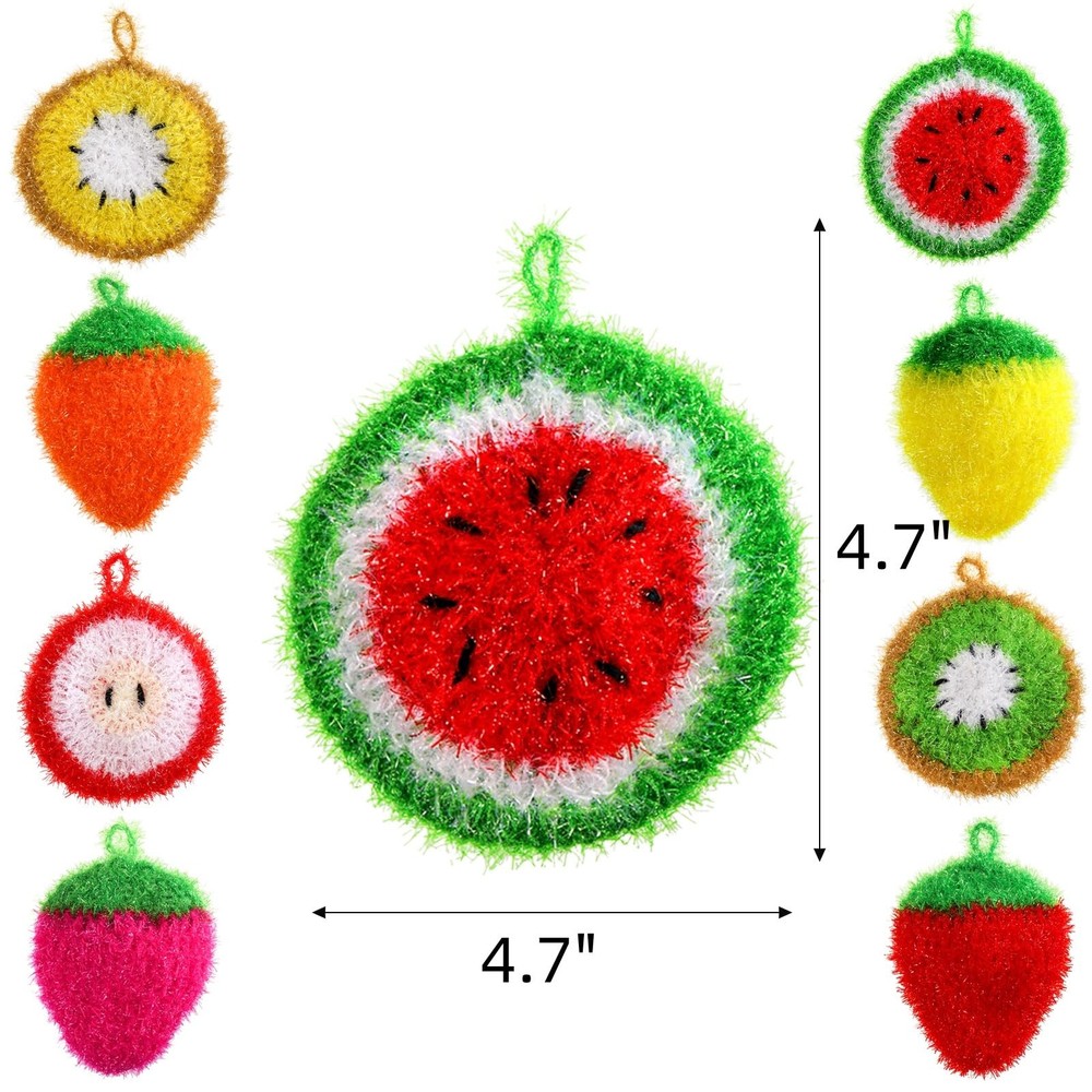 16 Pieces Fruit Dish Scrubber, Non Scratch Dish Washing Sponge, Double Layer ...