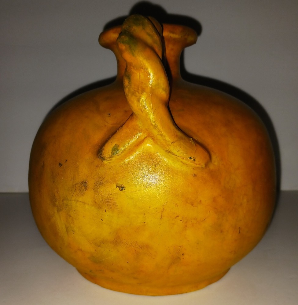 Old World Style Earthen Double Handled Jug / Container / Decor