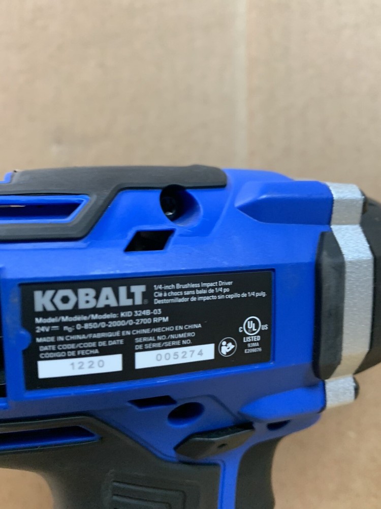 Kobalt 24-volt Max Variable Speed Brushless Cordless Impact Driver TOOL ONLY