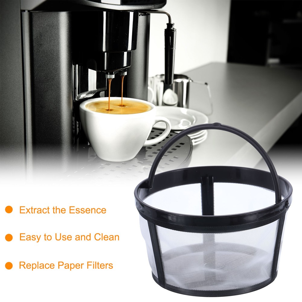 Coffee Filter Basket, Reusable Filter Replacement with Closed Bottom, White