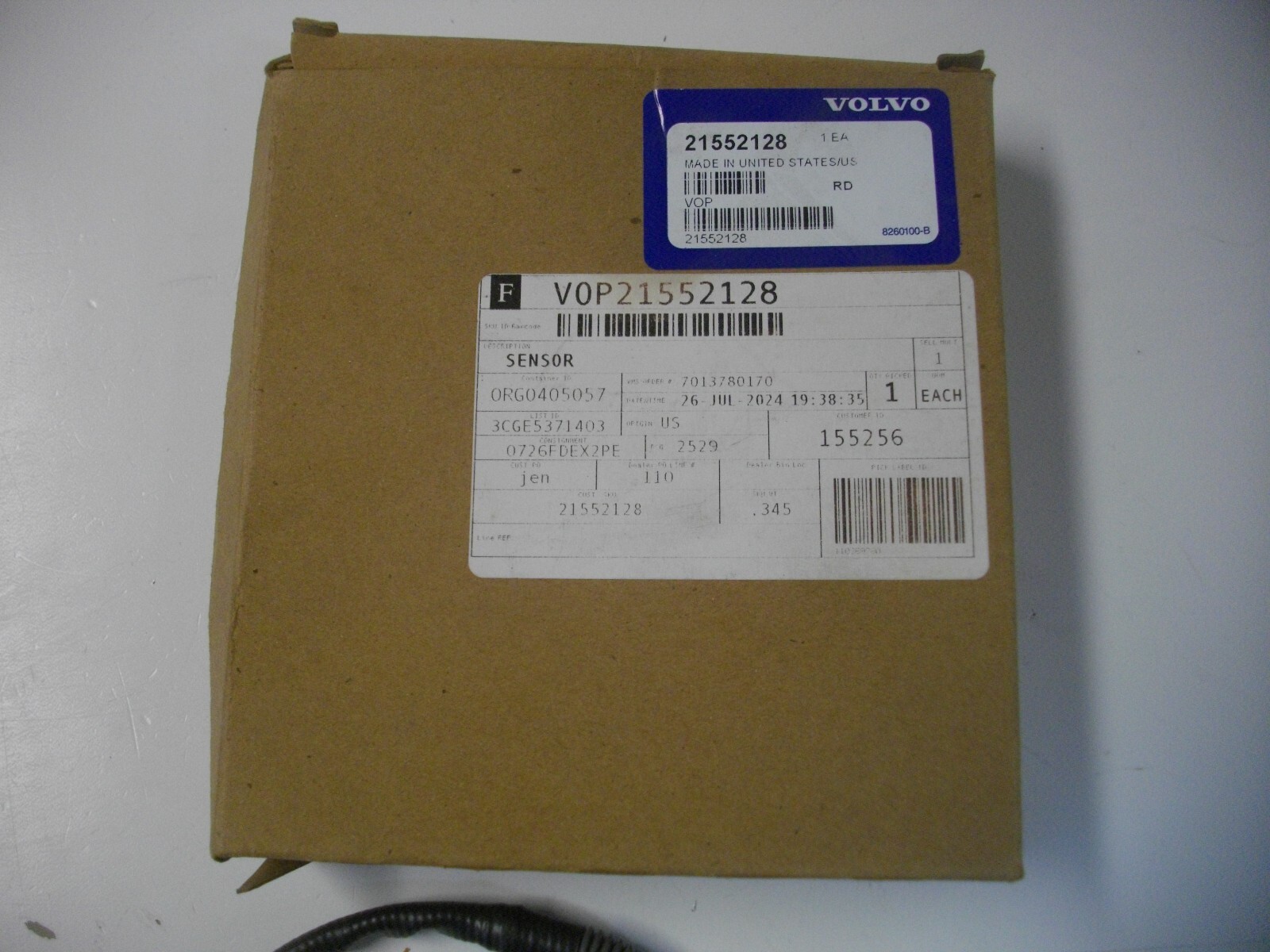 Volvo Penta 21552128 Oxygen Sensor OEM O2 Sterndrive