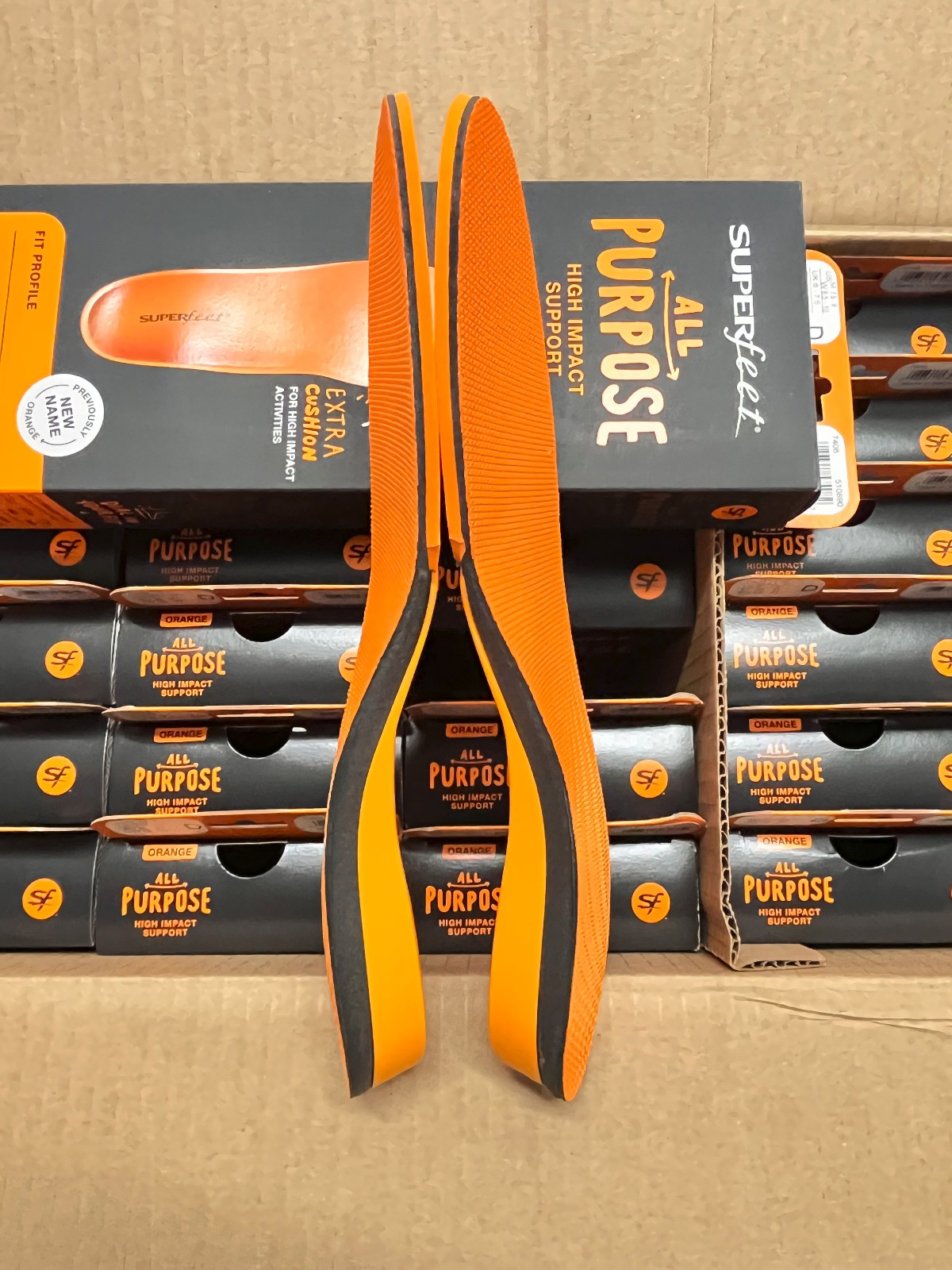 Superfeet All purpose Orange Insoles inserts SIZE D M 7.5-9 / W 8.5-10