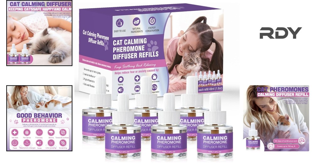 Multicat Pheromone Refills - Calming Diffusers for Cats, 700 Sq Ft Coverage