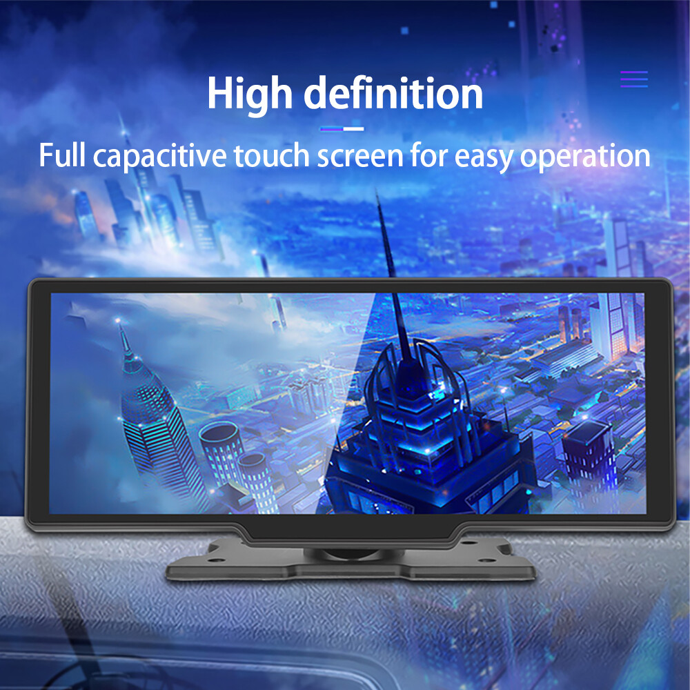 10" Portable Bluetooth Car Stereo Wireless CarPlay Android Auto Touch Screen AUX