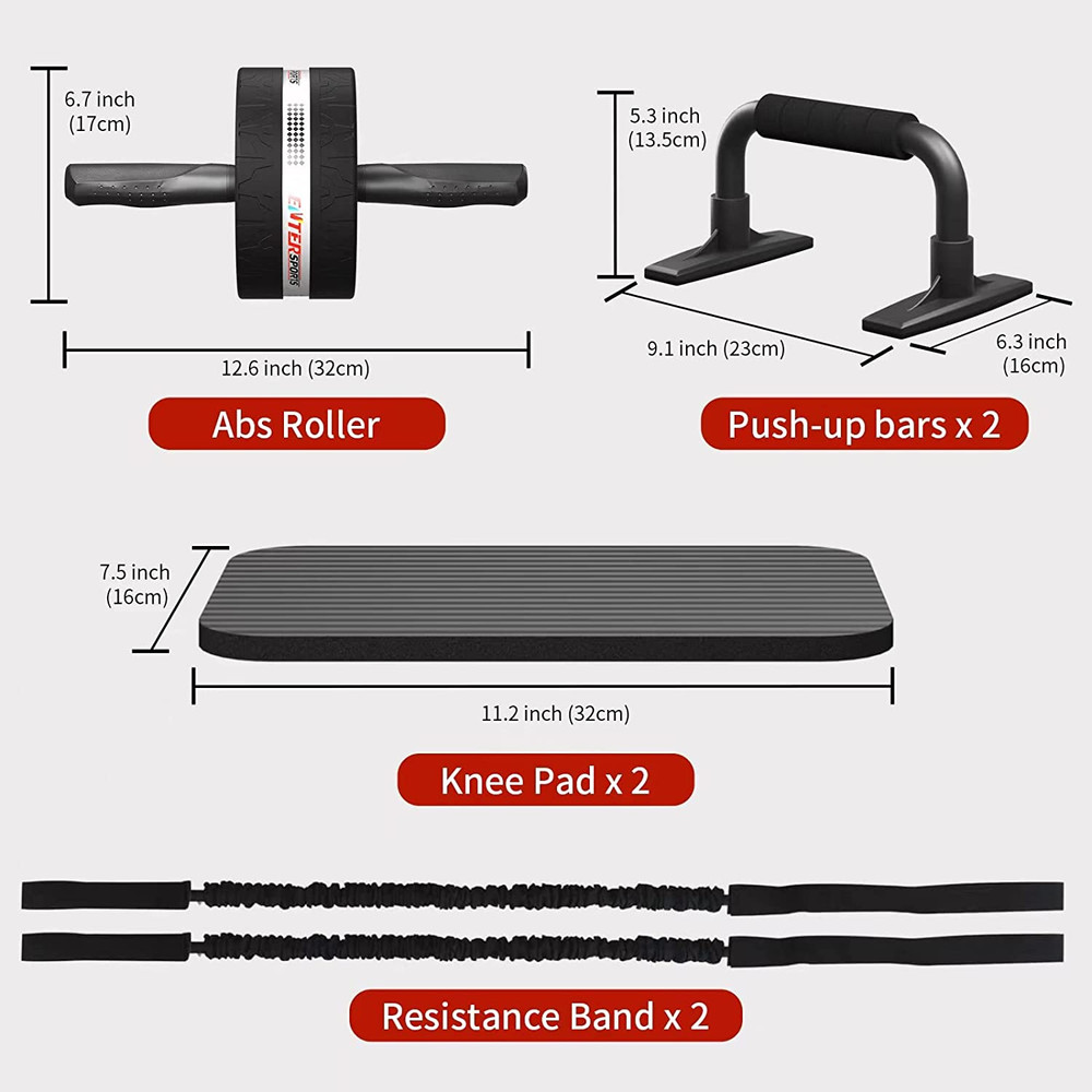 Ab Rollers Wheel Kit, Exercise Wheel Core Strength Training Abdominal Roller Set