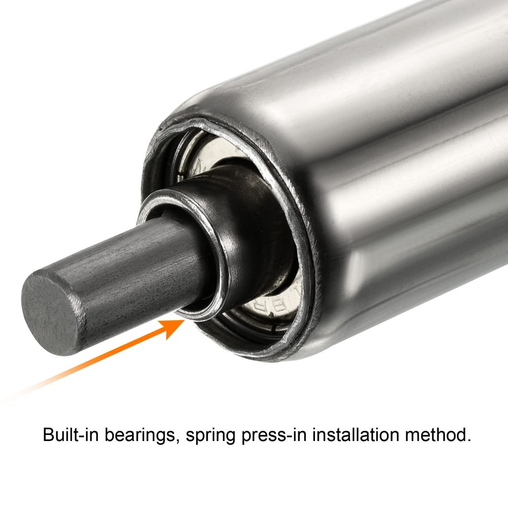 Conveyor Roller 1" Diameter 20" Length, 2 Pack 1"x20", Silver