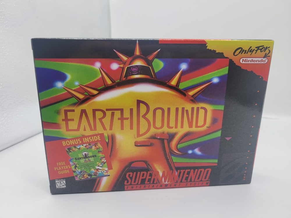 EARTHBOUND BOX ONLY SUPER SNES REPLACEMNT BOX INCLUDES INSERTS + CLEAR CASE